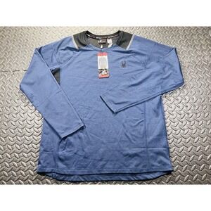 Spyder Sweater Adult Medium Blue Long Sleeve Lightweight Active Casual Men's